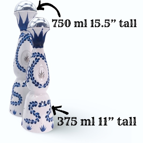 Clase Azul Reposado 375 ml tequila bottle.  Blue White Hand Painted Mexican - Picture 2 of 6